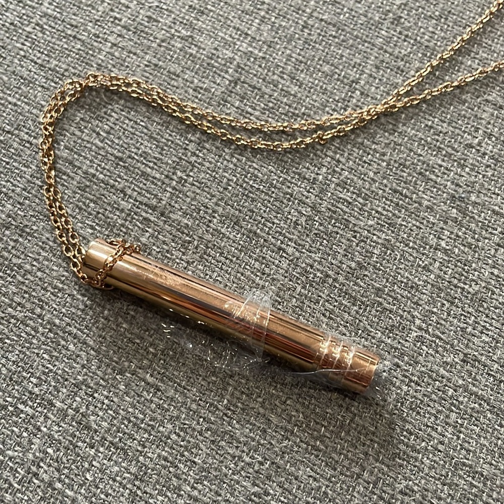 Anxiety Breathe Quit Smoking Stress Necklace Rose Gold